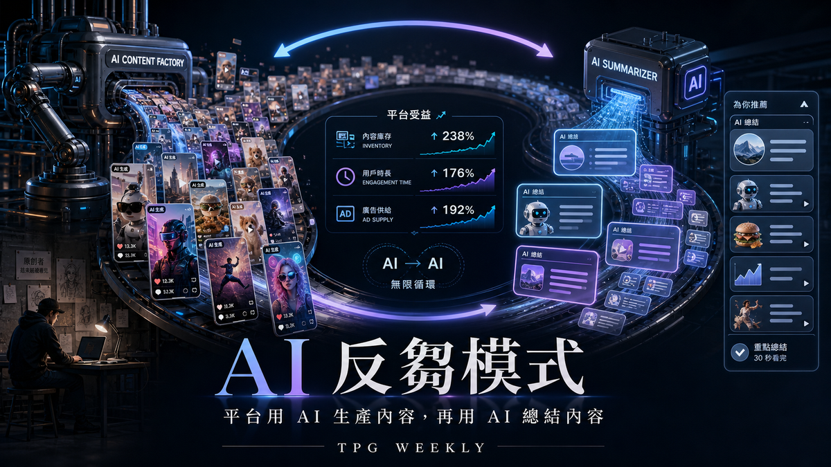 TPG 週刊 Issue 216 - AI 基礎設施競賽白熱化，內容產業邊緣化加劇